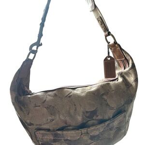 Coach Brown/Gold Signature Hobo Shoulder Bag